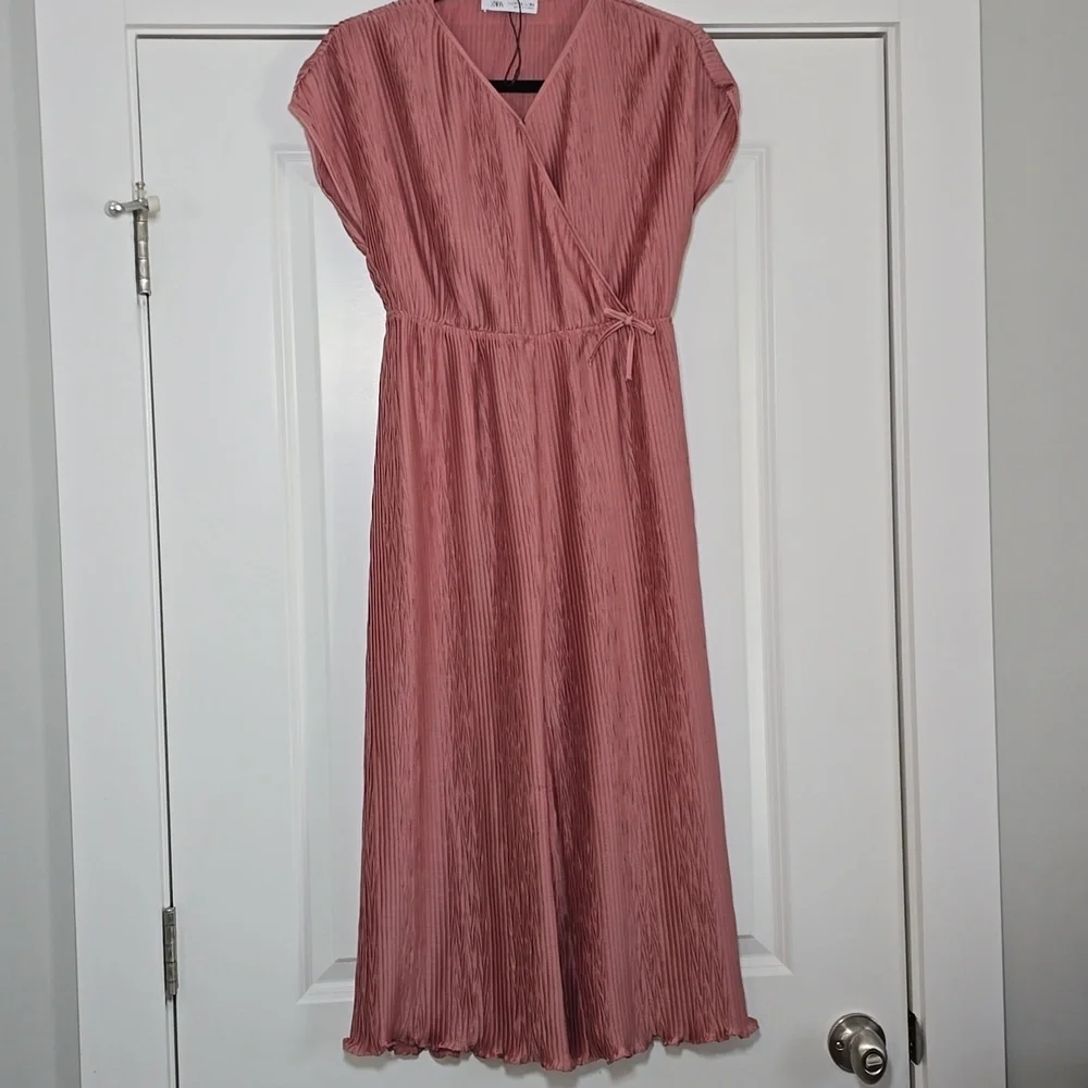 Zara Rose Pink Pleated Culotte Jumpsuit Girls Size 11/12